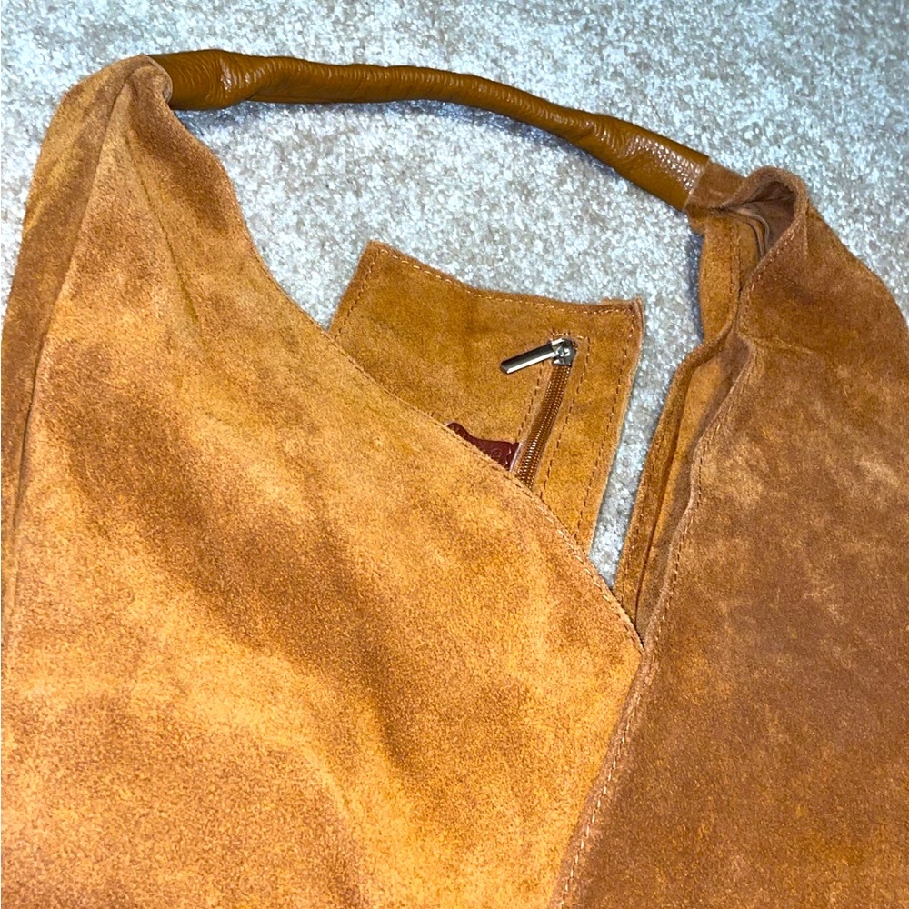 Brown Suede Shoulder Bag - Picture 4 of 12